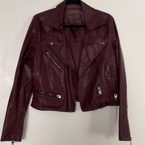 Blank NYC wine cropped zipper bomber jacket-size M